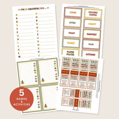 Thanksgiving Printable Activity – 5 Gratitude Games for Family Fun