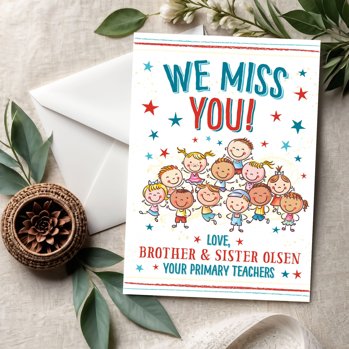 LDS Primary "We Miss You" Card - Custom Ward Name Printable