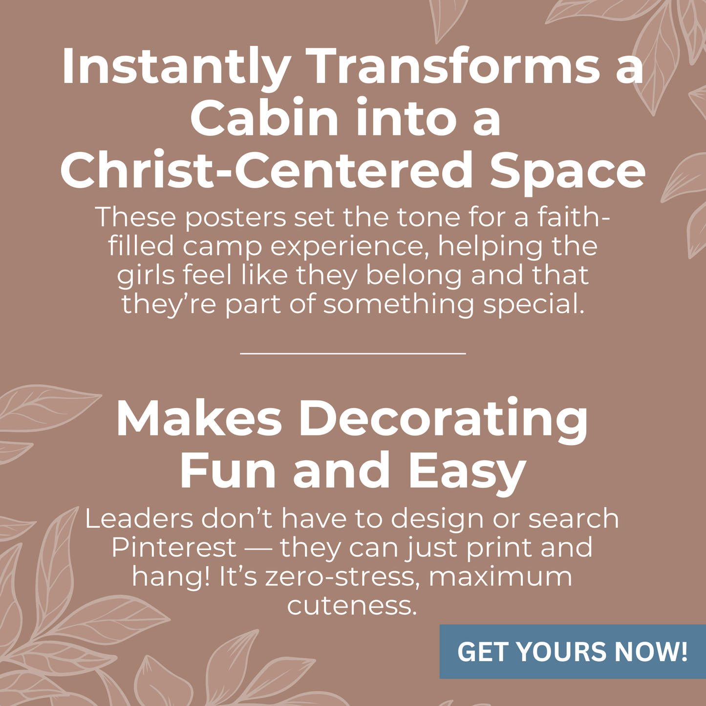 Girls Camp Posters – Printable LDS Youth Camp Tent Decoration