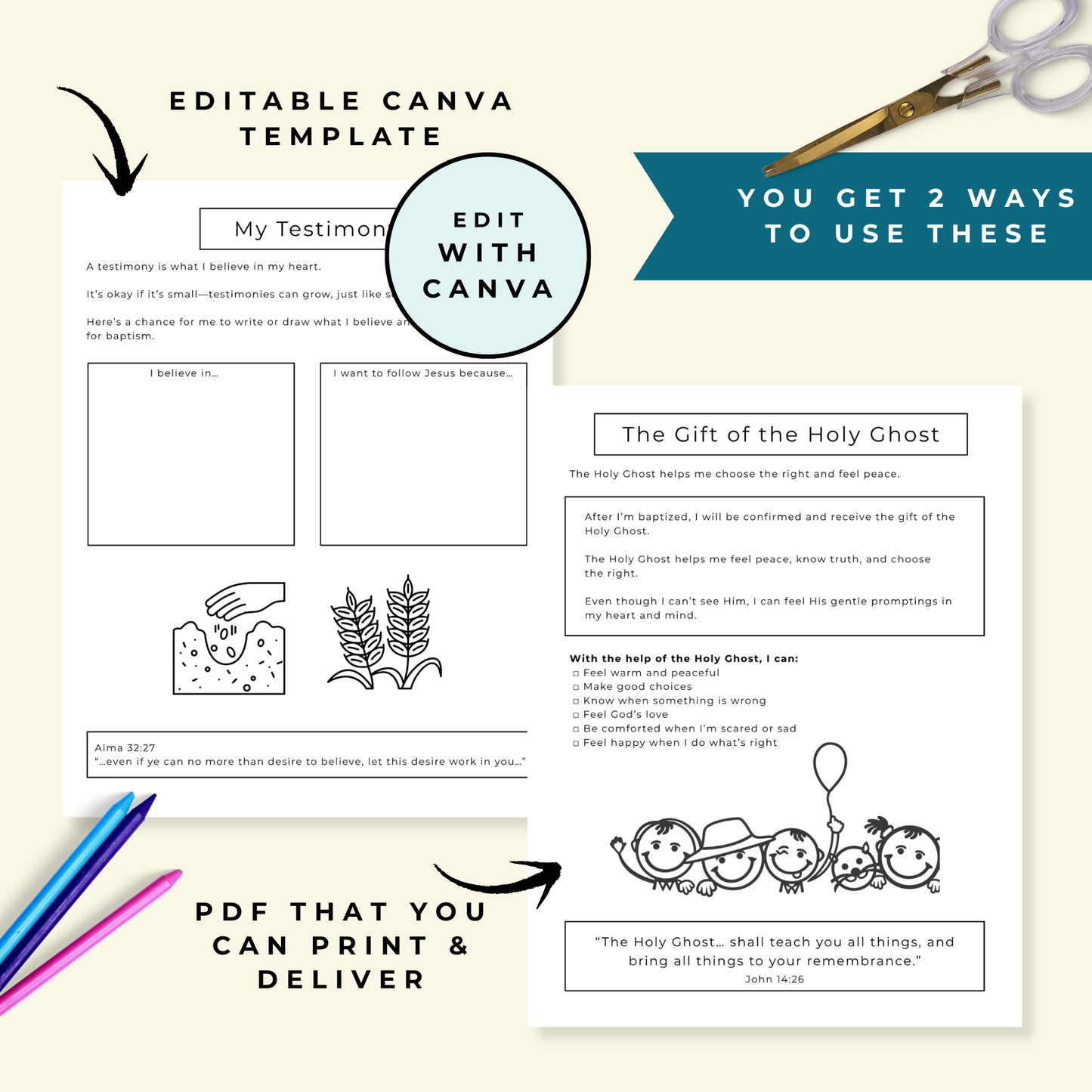 Lds Baptism Book – Printable Activity Journal for 8yearolds