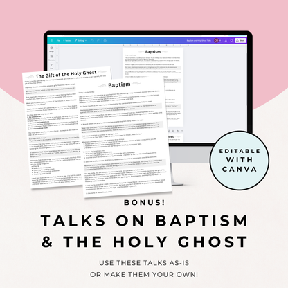 LDS Baptism Invitation and Program Bundle for Boys and Girls - Editable Canva Template