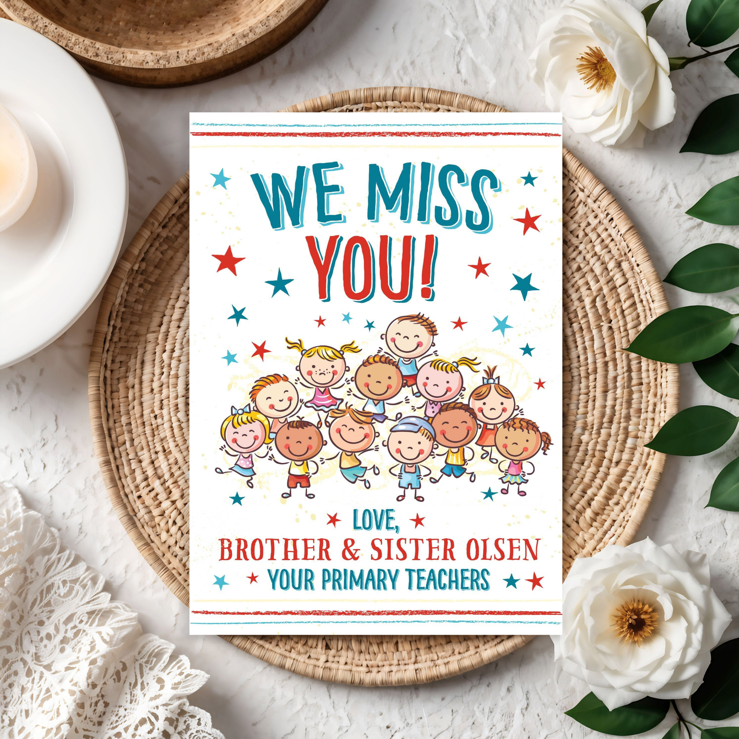 LDS Primary "We Miss You" Card - Custom Ward Name Printable