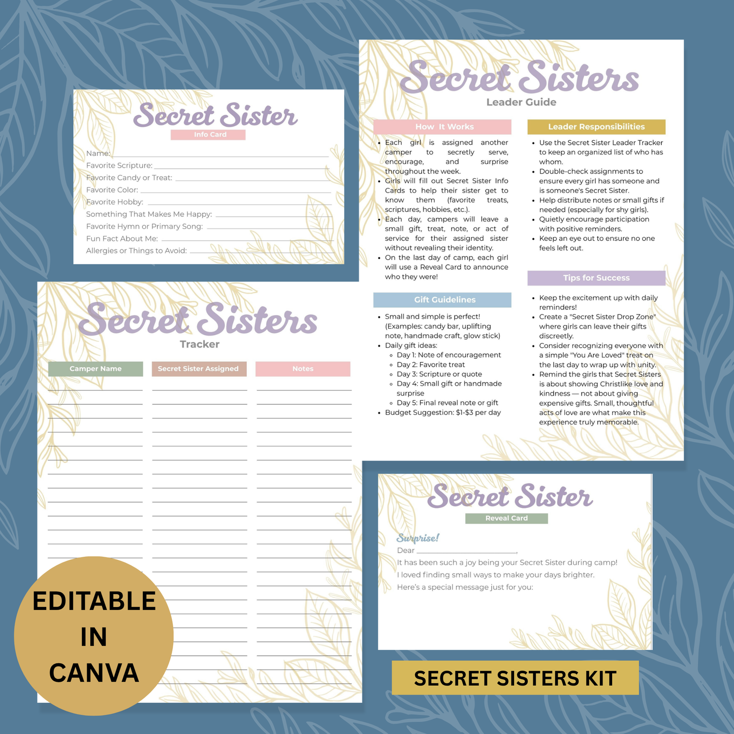 LDS Girls Camp Printable Bundle – Complete Planning Kit with Journal & Songbook