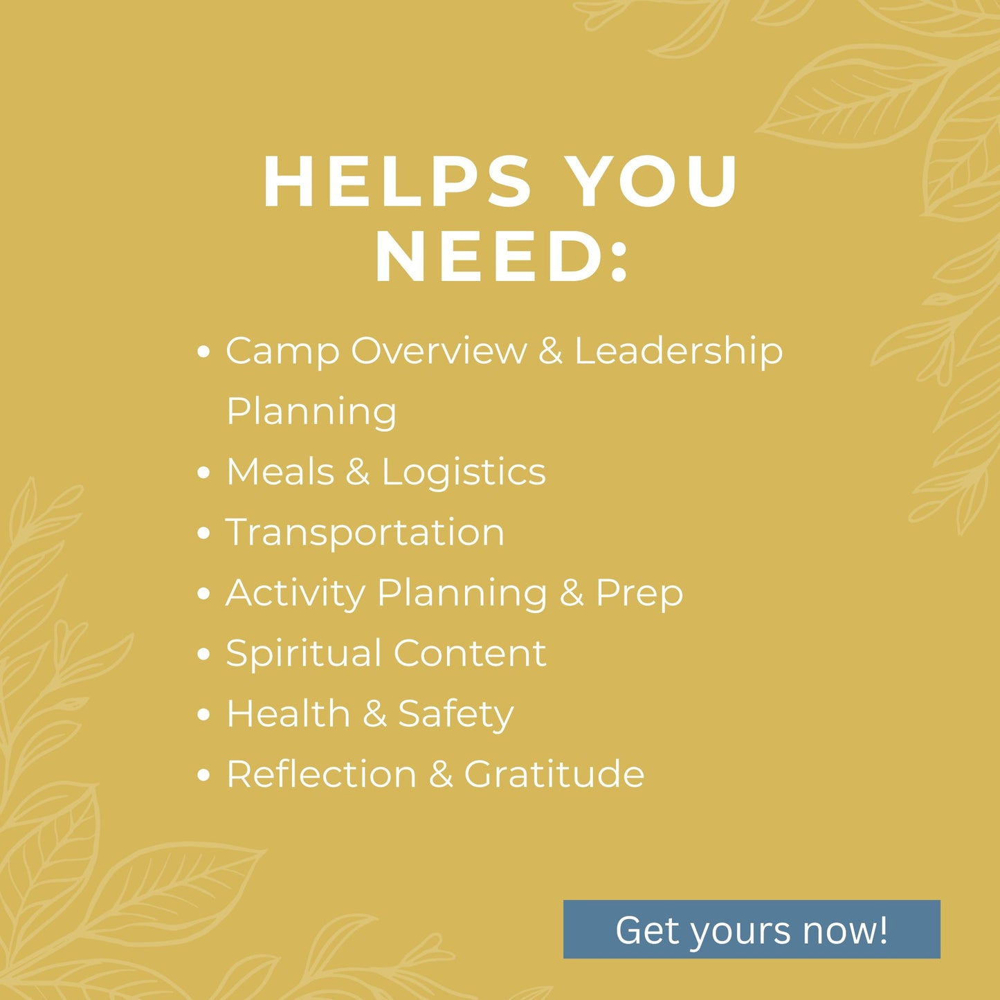 LDS Girls Camp Planner – Editable 2025 Leadership Organizer Template