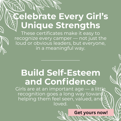 Girls Camp Certificate – Editable Printable Template for LDS Youth
