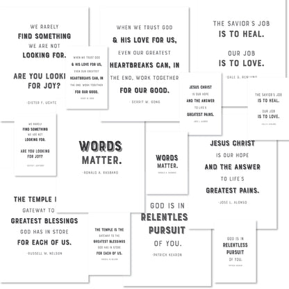 Free General Conference Quote Printables - April 2024 Black and White