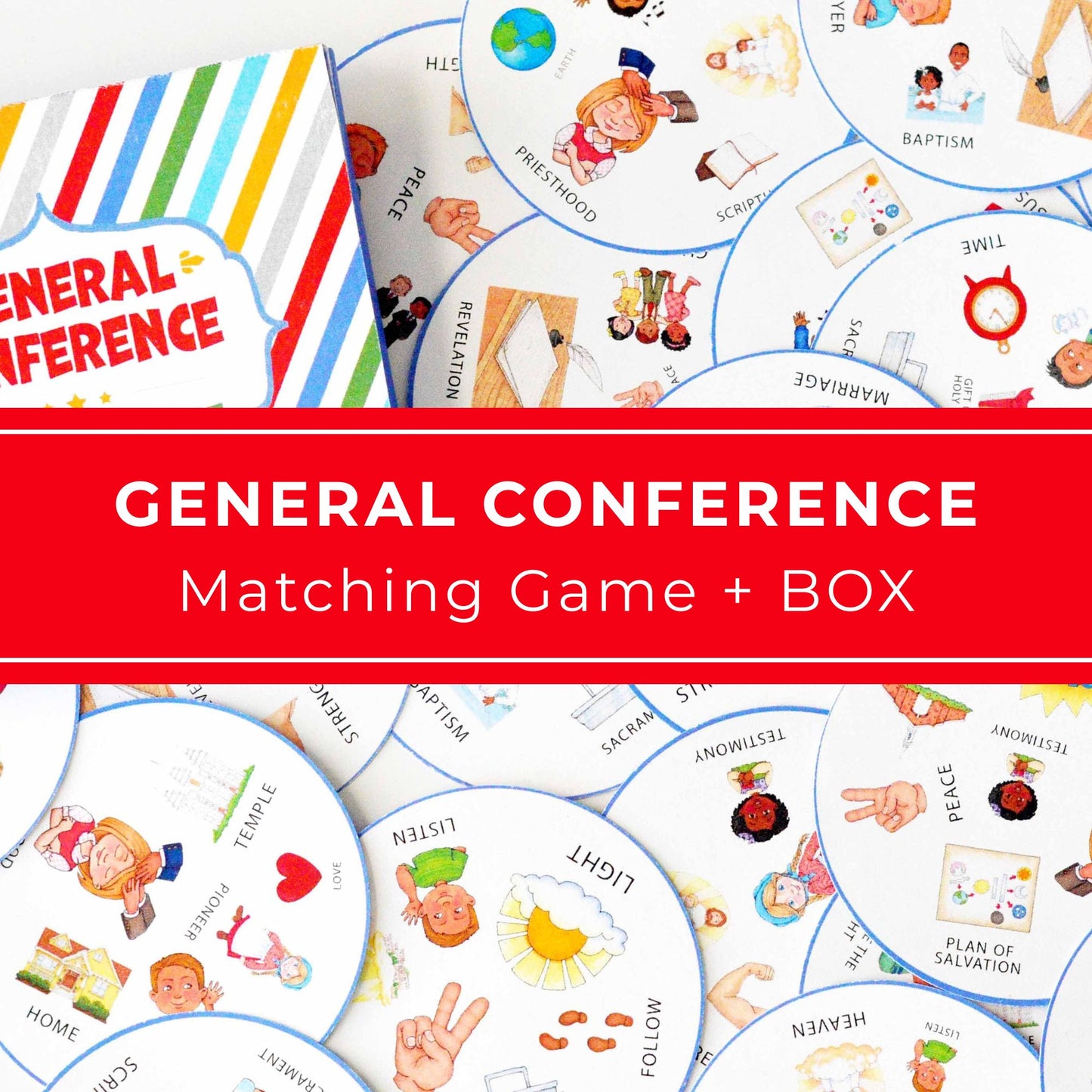General Conference Matching Game – Spot It Style Card Game for Kids