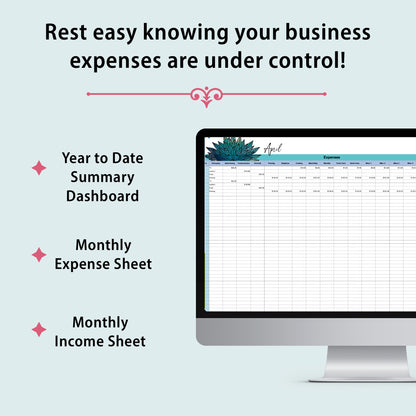 Your Business and Blog Income and Expense Tracker - Blue Mandala Edition