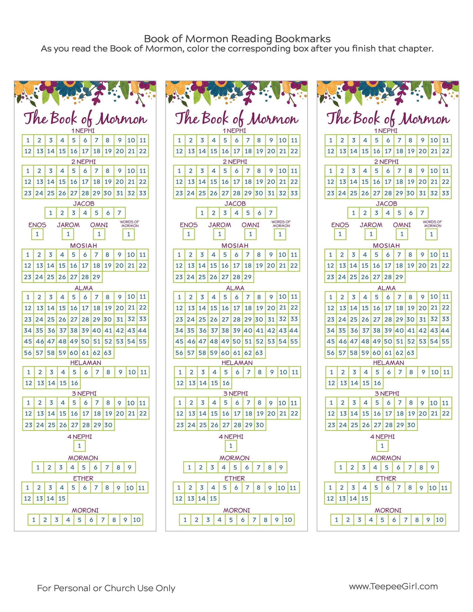 Study Tracker Printable Bookmark Digital Download Reading Progress Chart Scripture Checklist Format Spiritual Growth Motivation Tool Three Bookmarks Per Page Ward Gift Distribution Youth Program Material Family Devotional Aid Personal Study