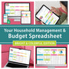 Household Management & Budget Spreadsheet - Bright and Colorful Edition