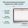 Your Business and Blog Income and Expense Tracker - Coral Edition