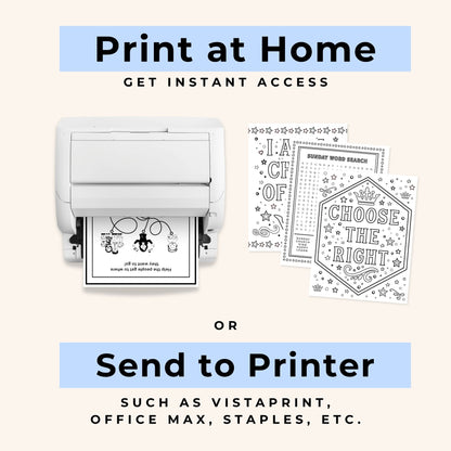 LDS Sunday Coloring & Activity Book Printable for Kids