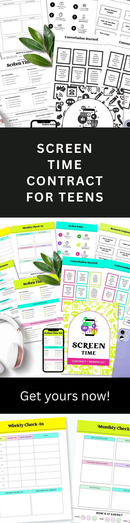 Screen Time Contract – Printable Family Rules for Kids' Digital Wellness