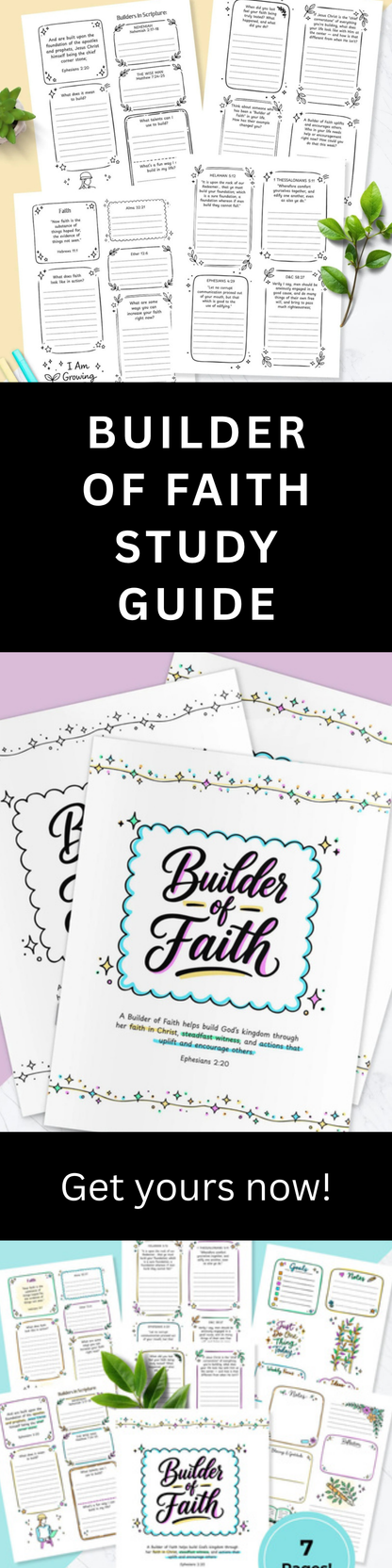 Builder of Faith Workbook – LDS Young Women Lesson Activity Printable