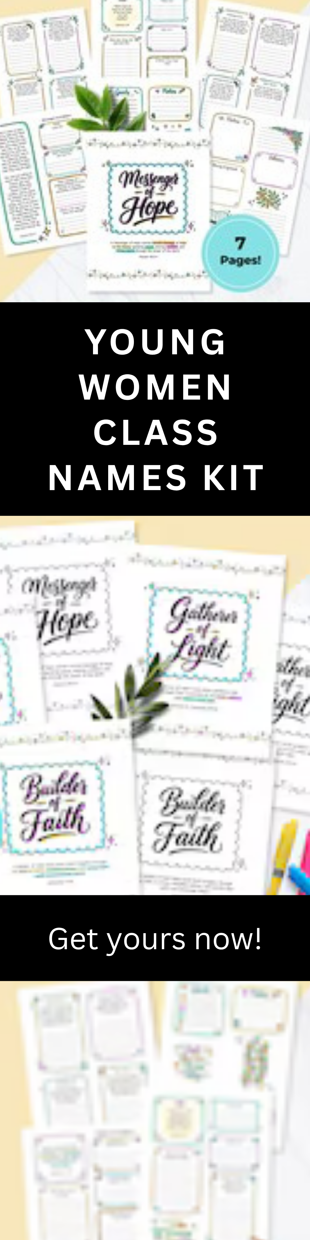 Lds Young Women Activities – Class Names Workbook Bundle Printable