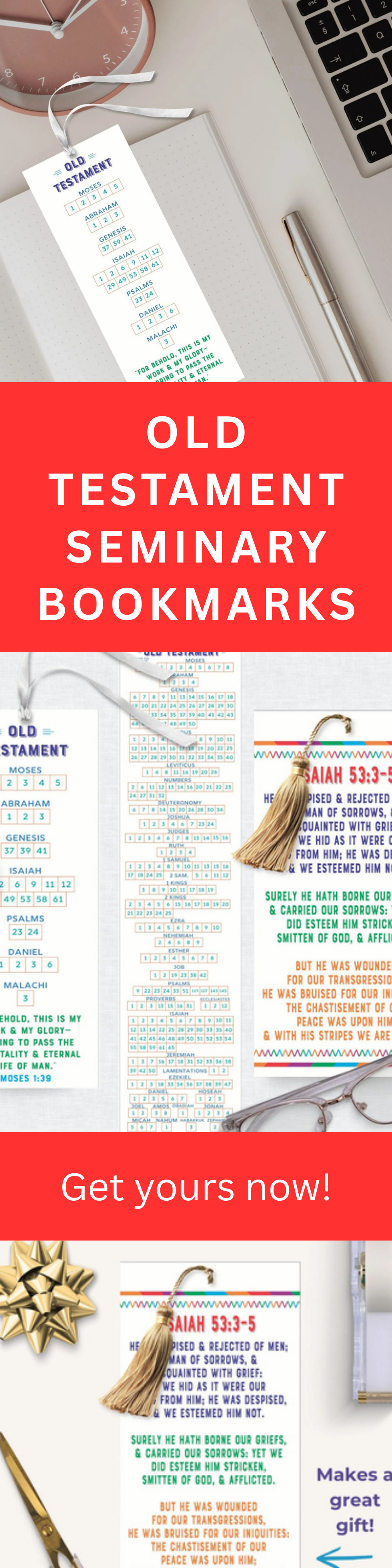 LDS Seminary Bookmarks – Old Testament 2026 Come Follow Me Study Aid