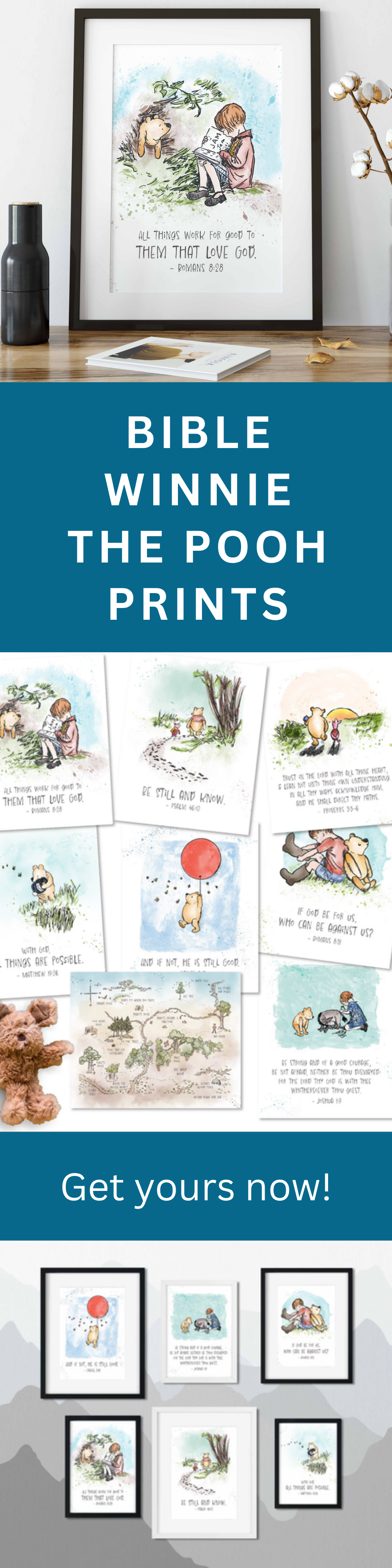 Winnie Pooh Nursery – Bible Verse Wall Art Printable Collection