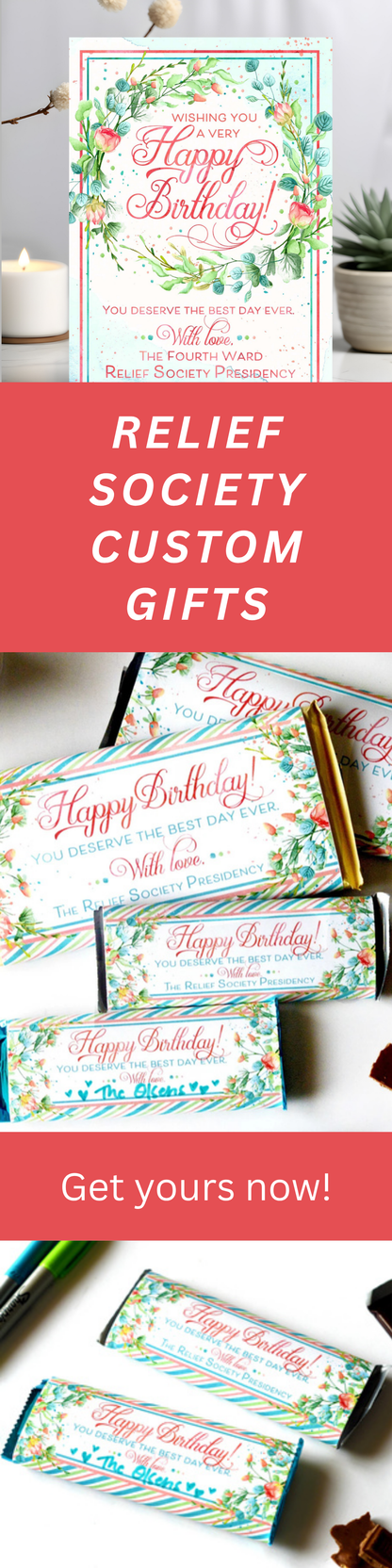 Relief Society Birthday Gift – Chocolate Bar Wrapper Printable
