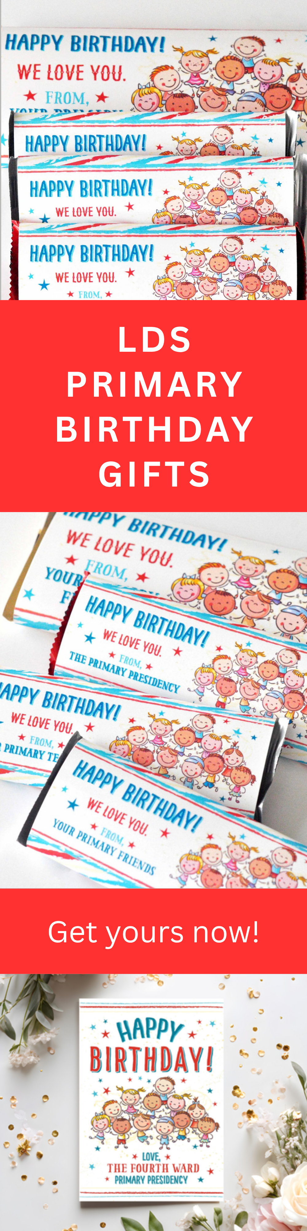 LDS Primary Birthday Gift – Easy Printable Candy Bar Wrappers