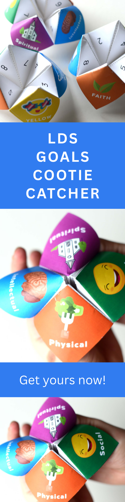 Goal Setting Game Printable Cootie Catcher - LDS Primary Activity