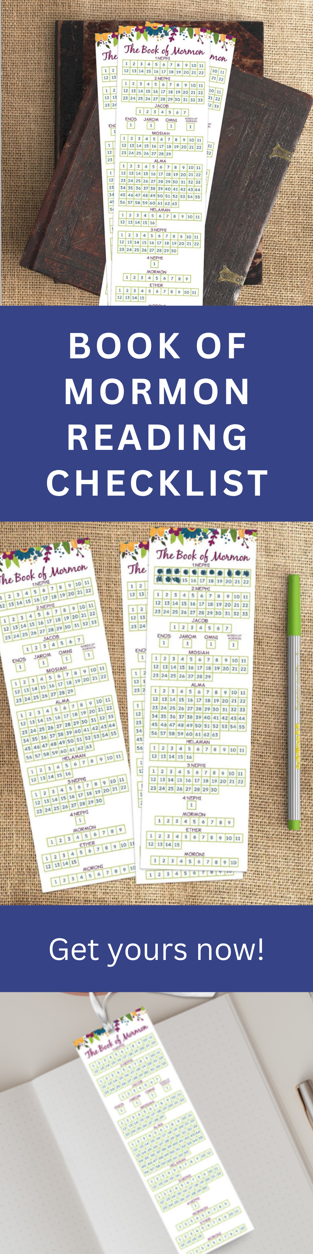 Book of Mormon Bookmark – Printable Reading Chart for Study Progress