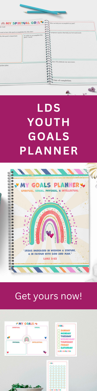 LDS Youth Goal Planner – Printable Activity Worksheets for Young Women