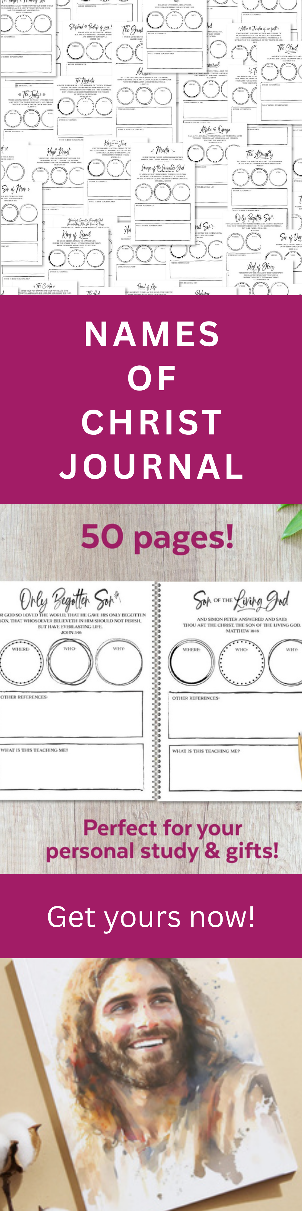 Jesus Names Journal – Scripture Study & Reflection Notebook