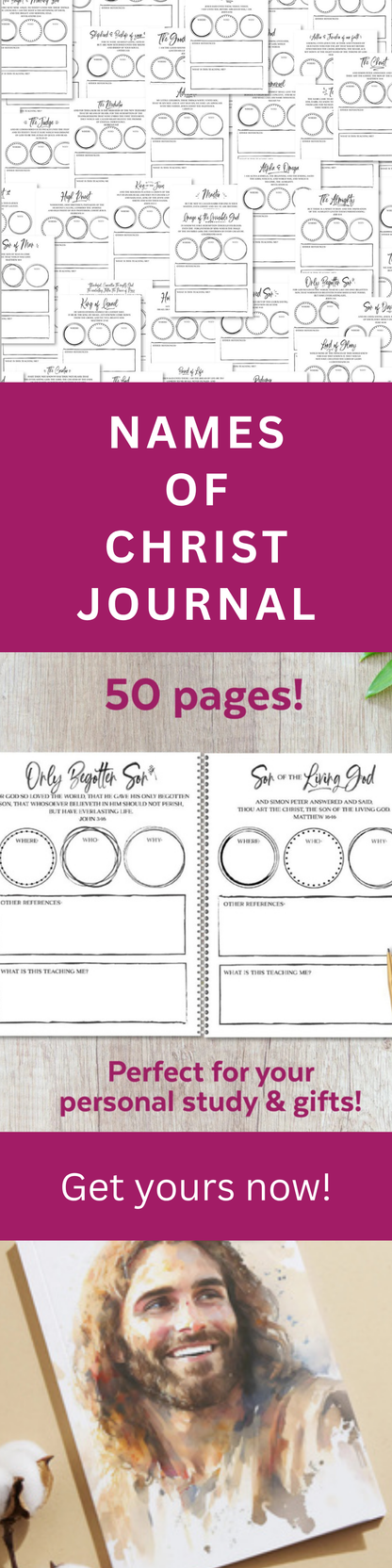 Jesus Names Journal – Scripture Study & Reflection Notebook
