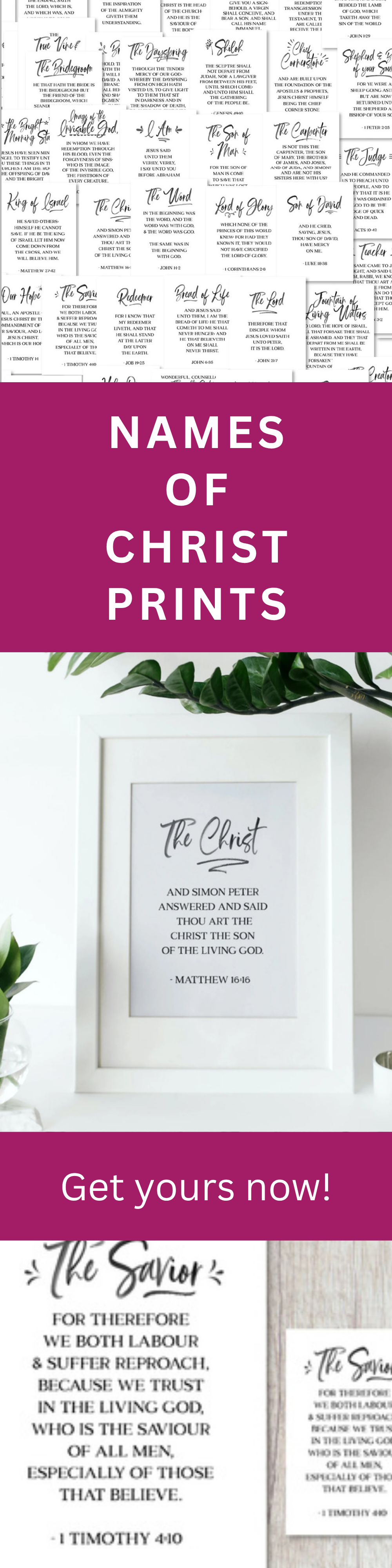 Names of Jesus Poster – 50 Biblical Titles for Christian Wall Art Printable