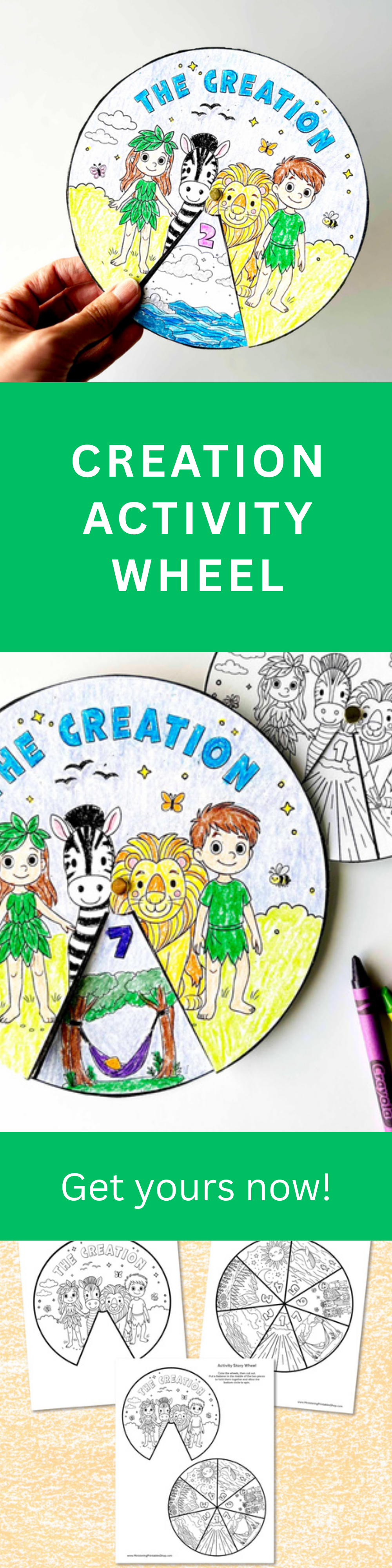 7 Days of Creation Activity Coloring Wheel – Interactive Craft for Primary