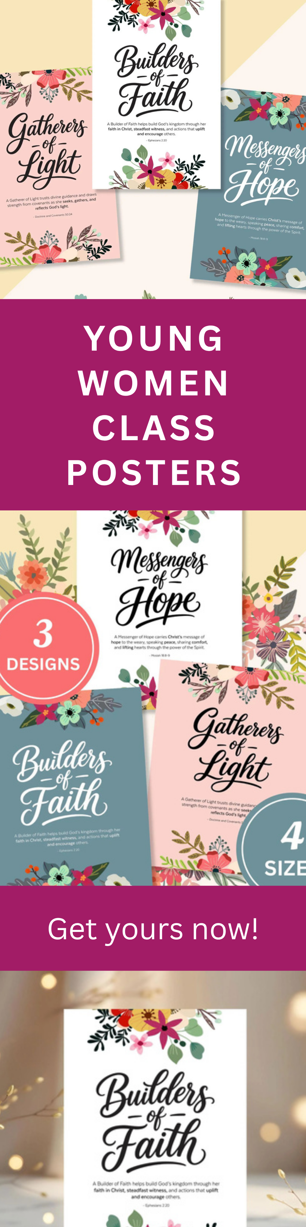 LDS Young Women Wall Class Names Art – Printable Class Names Set