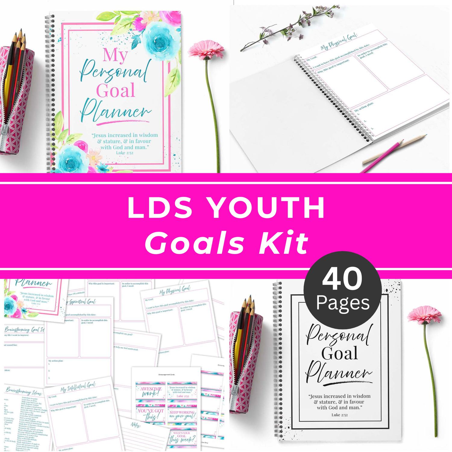 LDS Youth Goal Planner Printable Worksheets Church Program Success Tools Digital Download Latter Day Saint Youth Journal Pages Family Goal Setting Resources Personal Development Planning System Youth Achievement Tracker Organization Tools