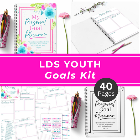 LDS Youth Goal Planner Printable Worksheets Church Program Success Tools Digital Download Latter Day Saint Youth Journal Pages Family Goal Setting Resources Personal Development Planning System Youth Achievement Tracker Organization Tools