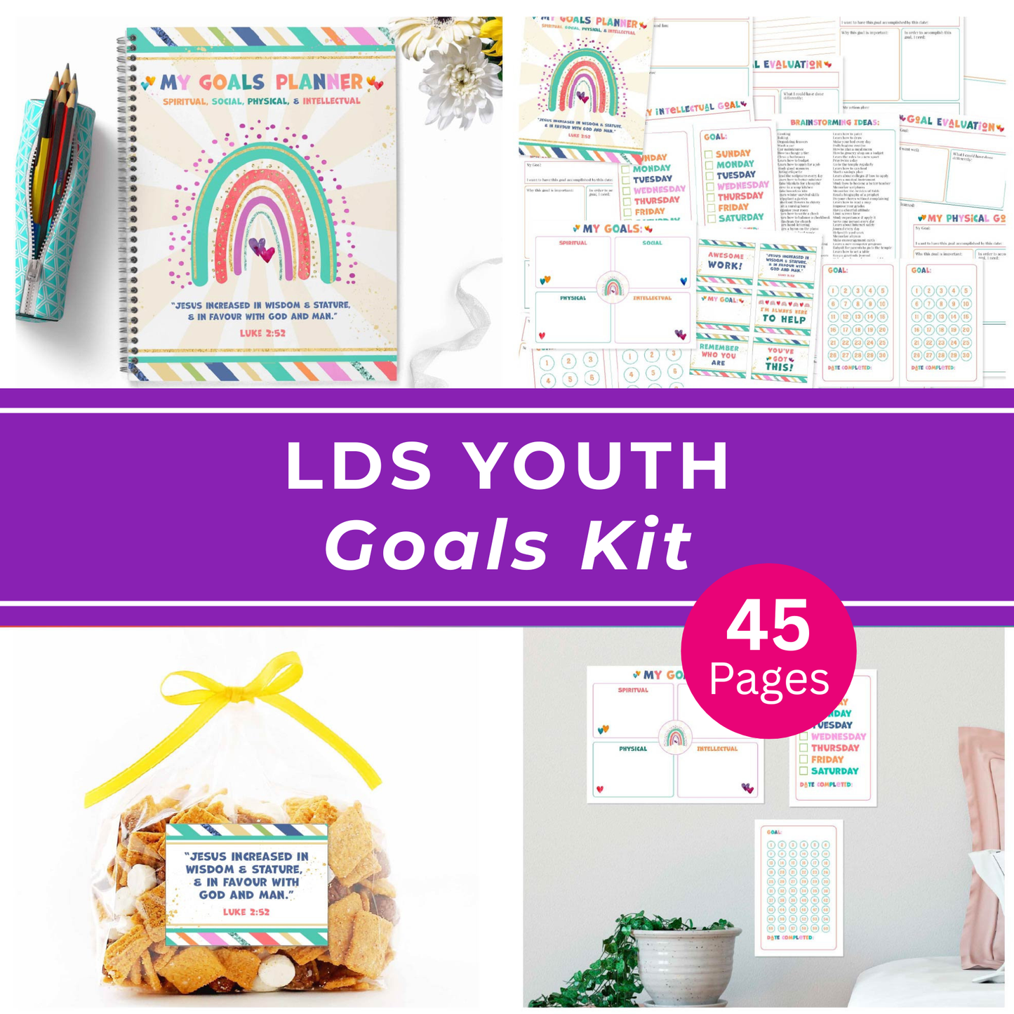 Youth Goal Planner Digital Download Printable Activity Worksheets Young Women Goal Setting Tools Faith Based Planning System Personal Development Resources Church Youth Activities Instant Access Format Family Planning Tools Achievement