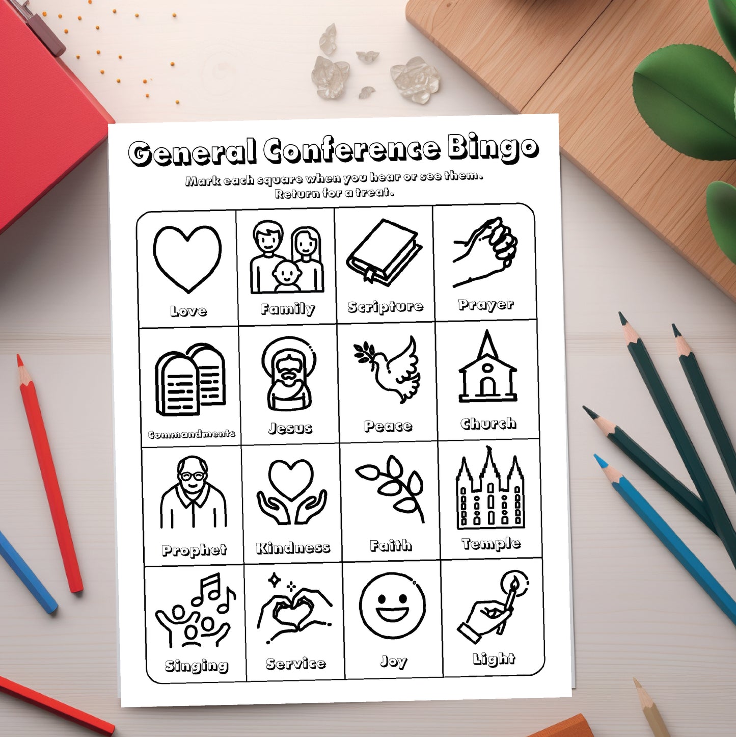 Free General Conference Bingo Activity Printable