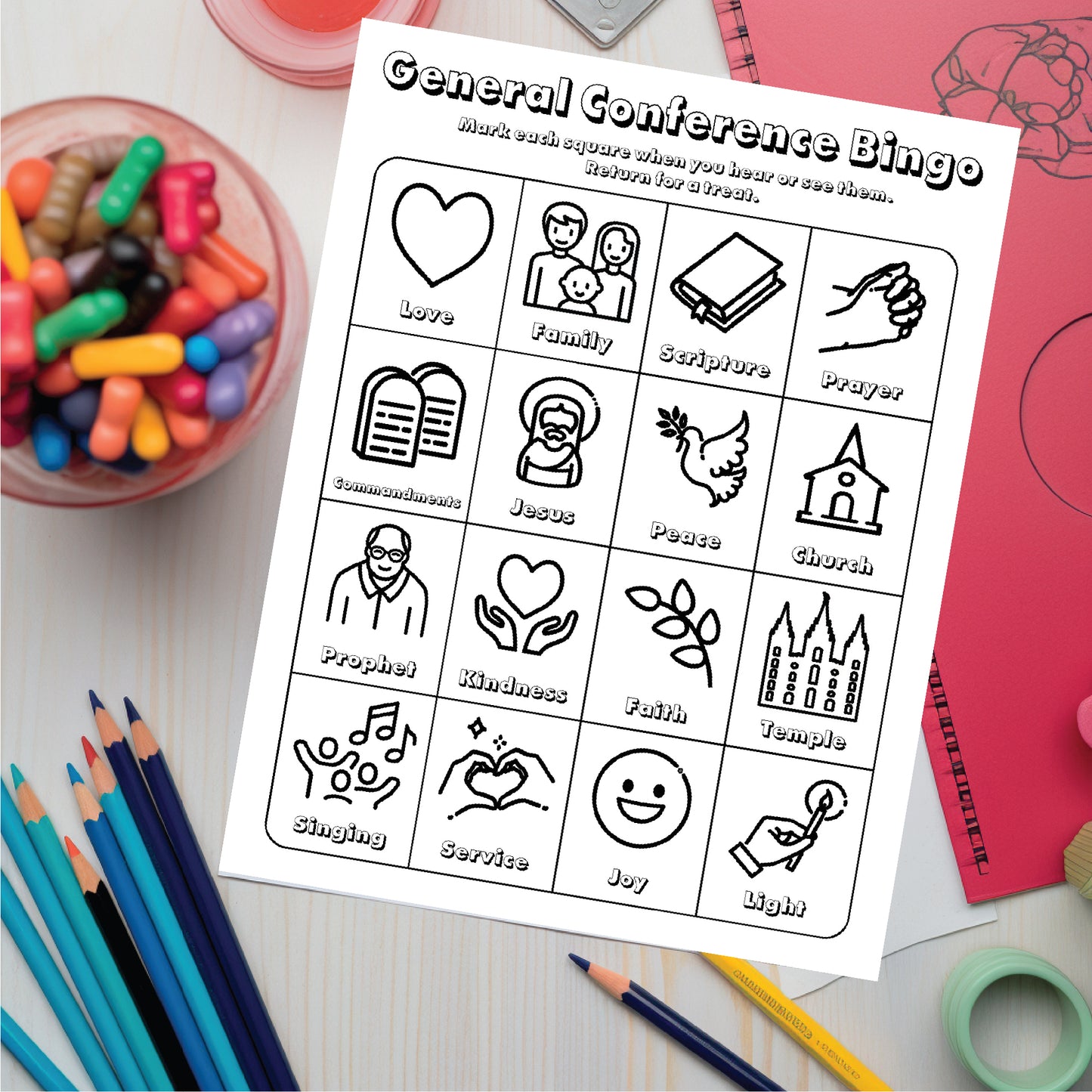 Free General Conference Bingo Activity Printable Ministering Printables