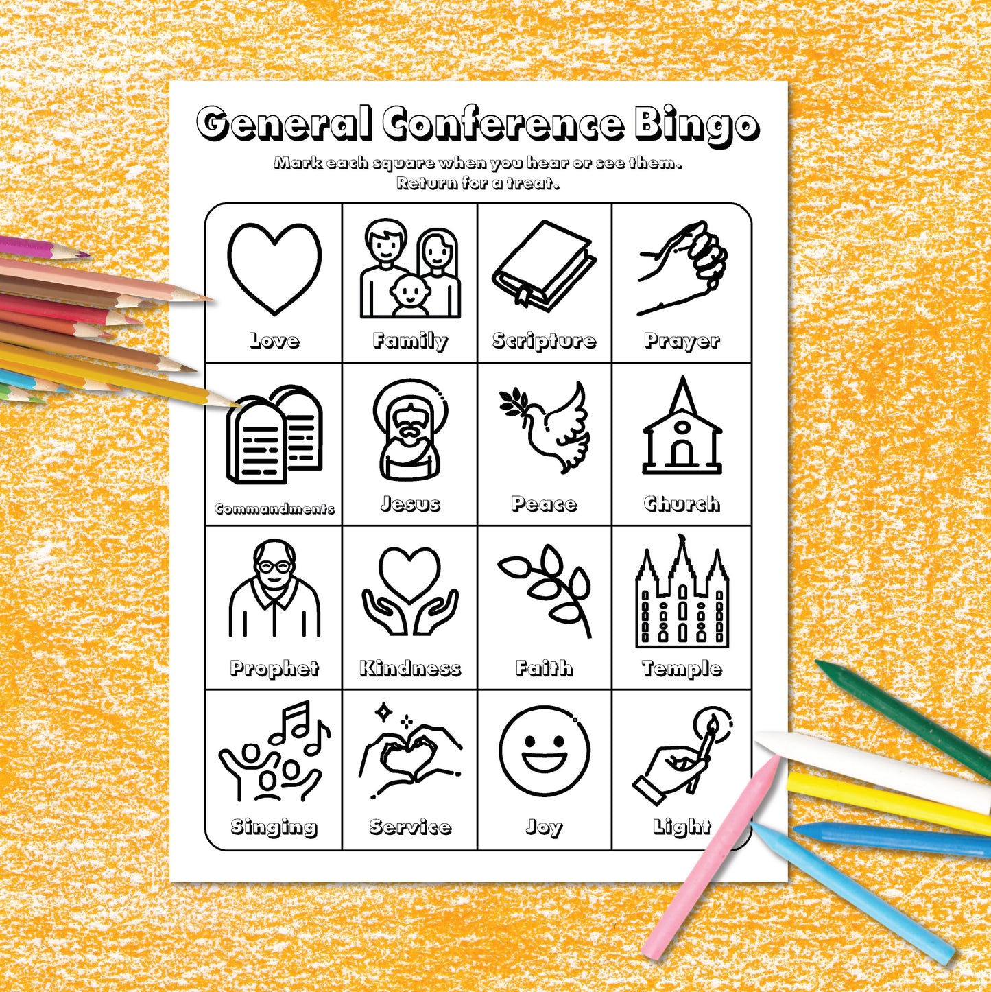 Free General Conference Bingo Activity Printable