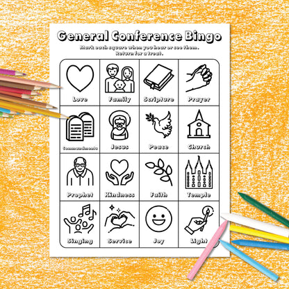 Free General Conference Bingo Activity Printable