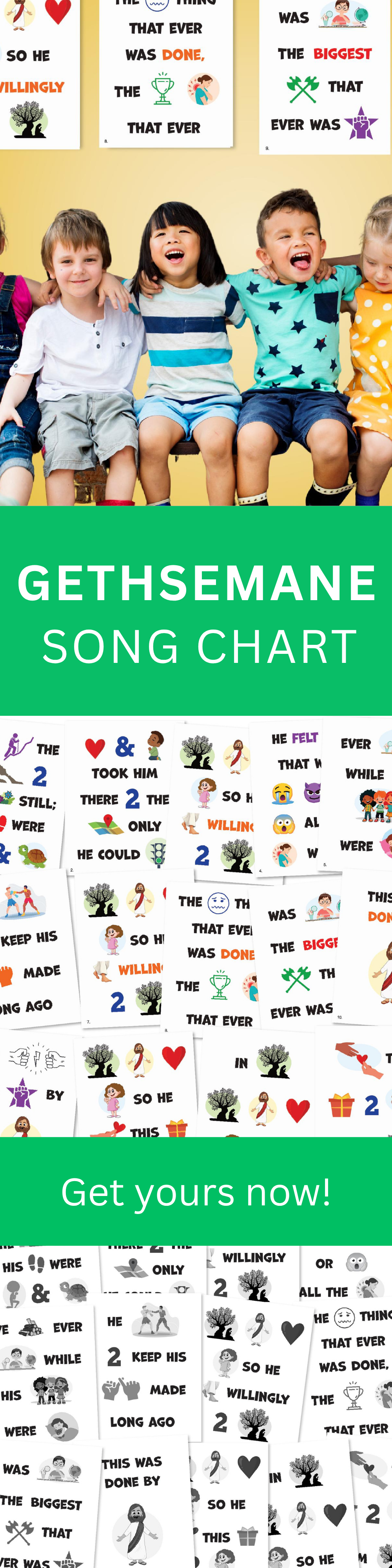 Gethsemane Singing Time Printables LDS Primary Flip Chart Song Helps Chorister Visuals Church Music Activity for Kids