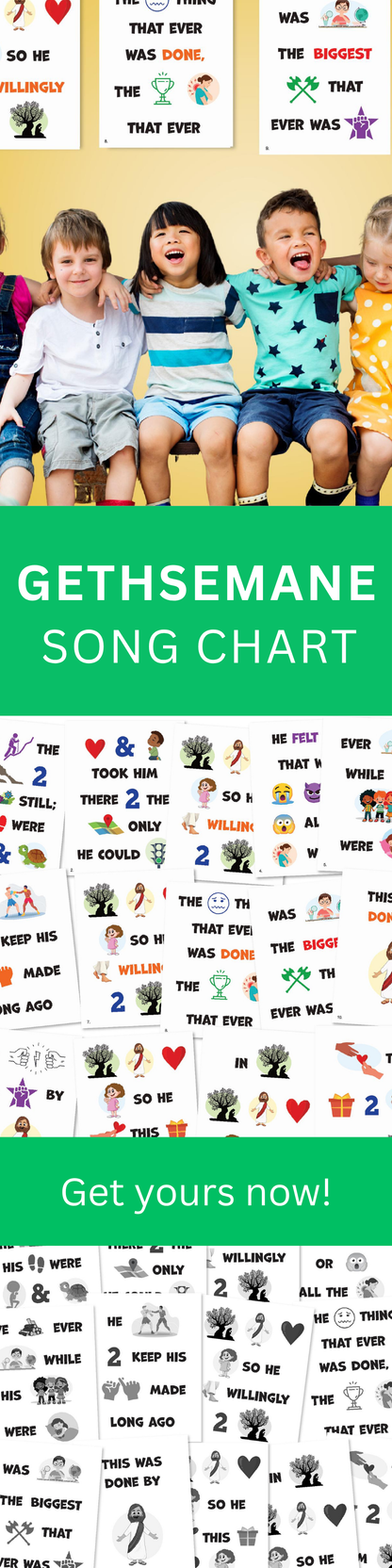 Gethsemane Singing Time Printables LDS Primary Flip Chart Song Helps Chorister Visuals Church Music Activity for Kids