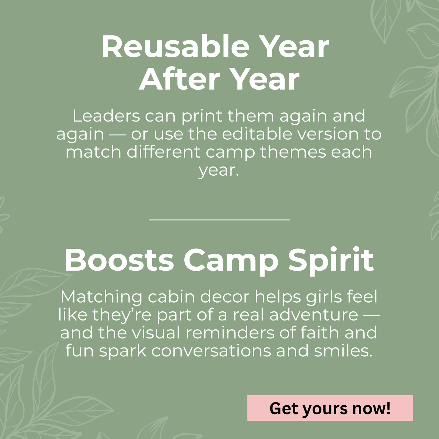 Girls Camp Posters – Printable LDS Youth Camp Tent Decoration