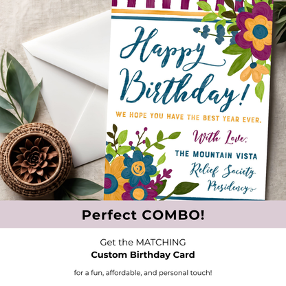 Relief Society Birthday Gift – Printable Chocolate Bar Wrapper