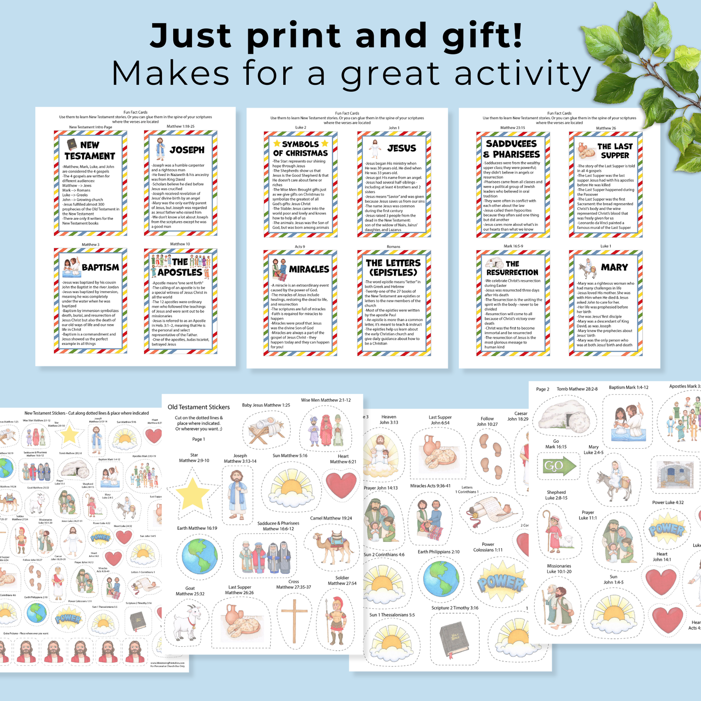New Testament Learning with Stickers and Cards – Scripture Study Kit Kids