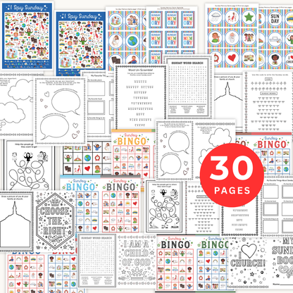 Kids Sunday School Game Printable Activity Kit Memory Matching Collection Bingo Card Set Digital Download Instant Church Classroom Resource Educational Family Activity Faith Based Learning Tool Teaching Material DIY Sunday Lesson Plan Youth