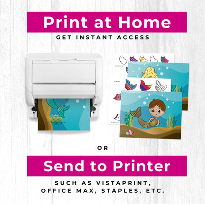 Mermaid Paper Doll Printable – 20page Modest Activity Set for Kids