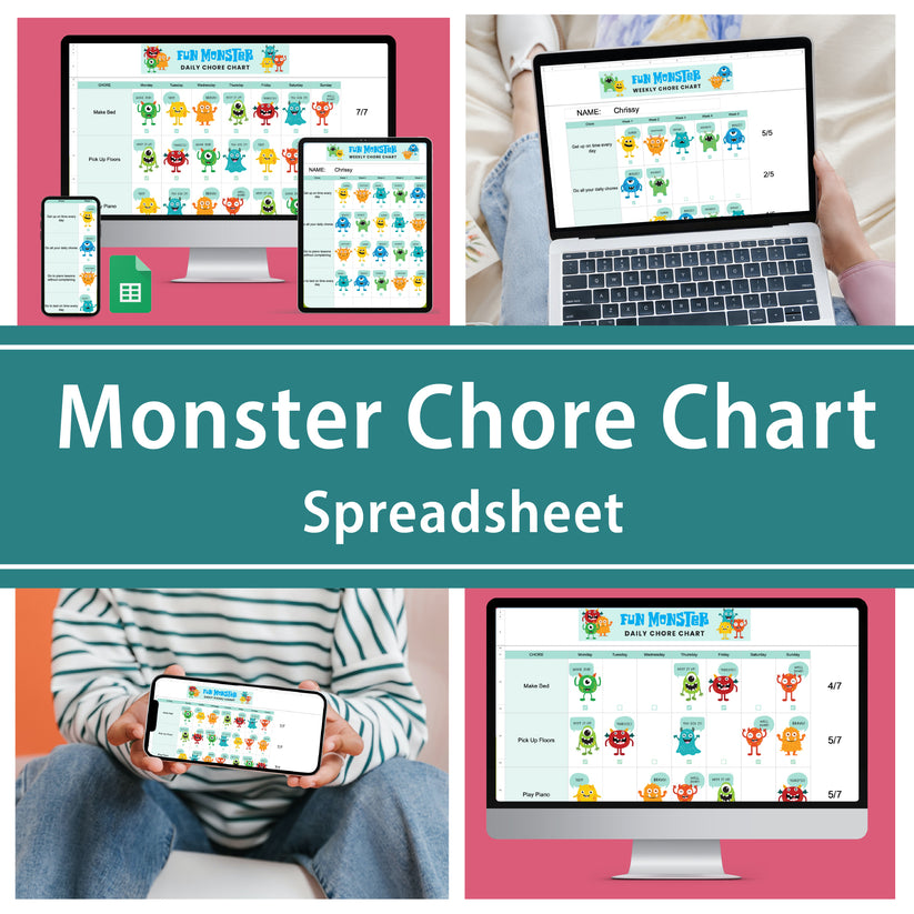 Monster Chore Chart Spreadsheet for Kids – Ministering Printables