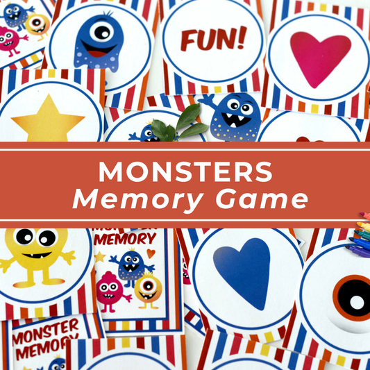 Printable Memory Game – Monster Matching for Kids Party Activity