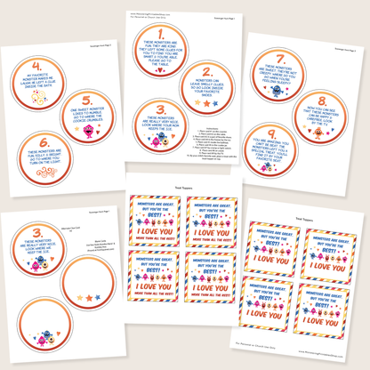 Monster Theme Birthday Party Scavenger Hunt Printable Game Kids Activity Nine Clue Cards Colorful Design Instant Download Ready To Print DIY Party Entertainment Fun Treasure Hunt Children Play Date Game Indoor Outdoor Activity Perfect