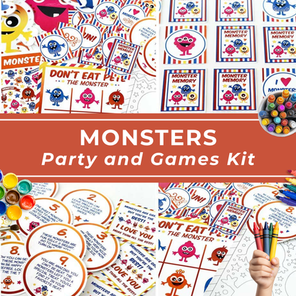 Monster Party Game – Printable Kit with 6 Activities for Kids Birthday