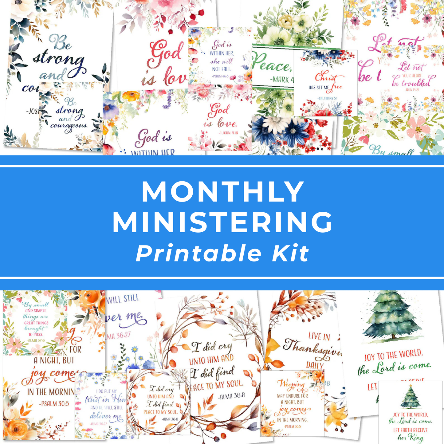 Monthly Ministering Cards for Relief Society, Primary & Young Women